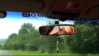 hitchhiking hot blonde granny picked up and doggy-fucked roadside